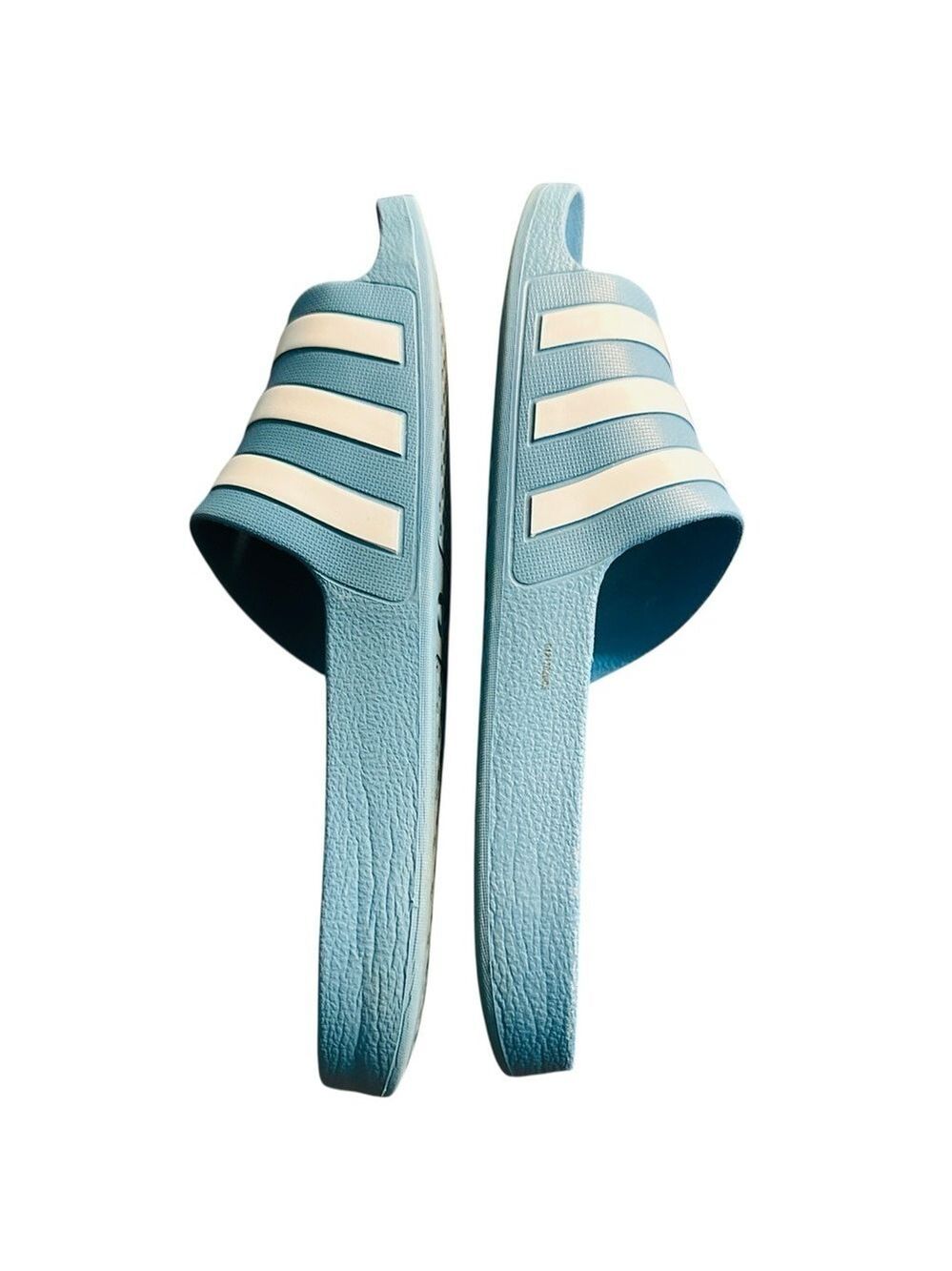 Adidas‎ Adilette Aqua Slides Women’s Size 11 Light Blue White Stripes - Picture 7 of 9